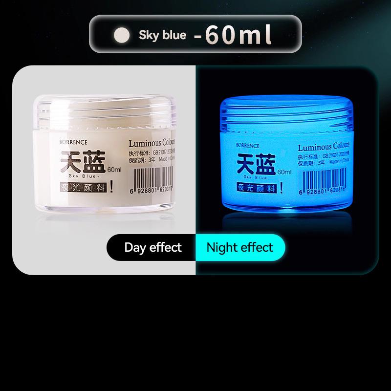 BORRENCE Fluorescent Pigment Luminous Paint 20/60ml 8 Colors Hand-Painted Graffiti DIY Glow-in-the-dark Waterproof Acrylic Paint