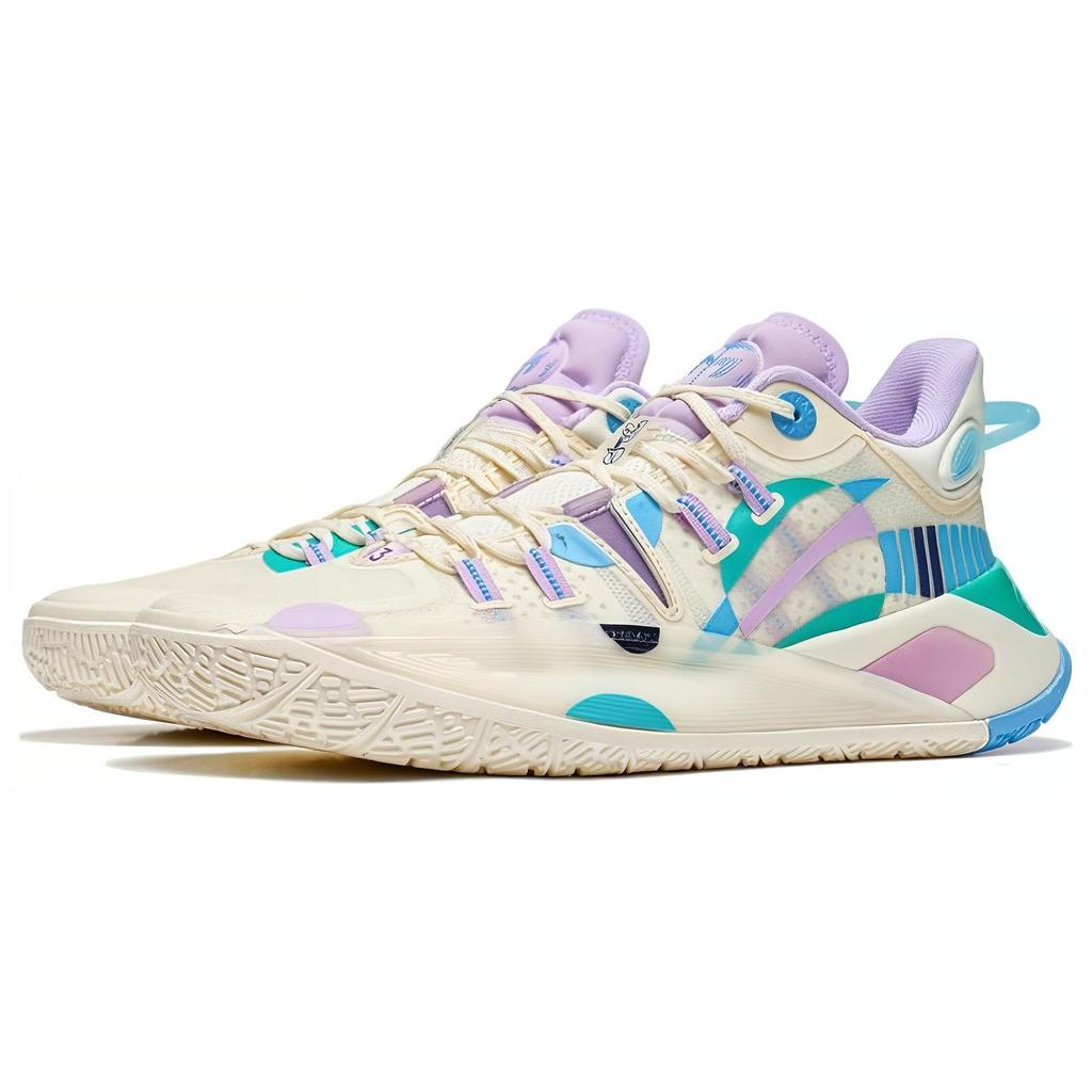 Li-Ning CJ-2 Easter Low Top Basketball Shoes Men Sneakers White Blue Purple ABAS001-11