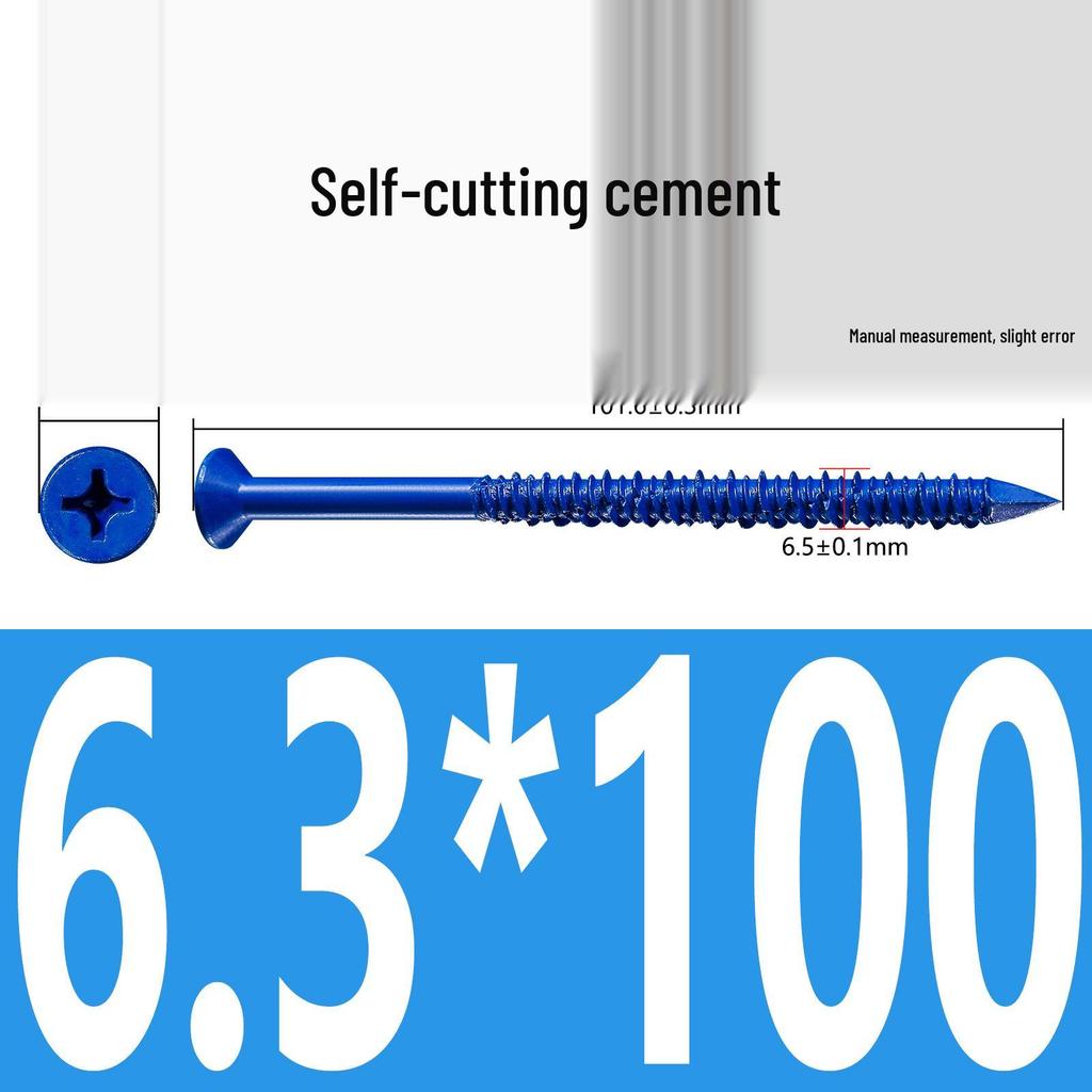 Blue Rust-Proof Countersunk Self-Tapping Cement Screws
