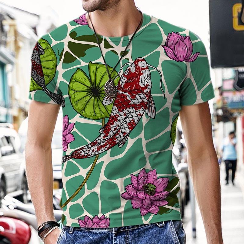 Men's Casual Tees Summer Short Sleeve Round Neck Popular Clothes 3D Print Graphic Streetwear T-Shirts