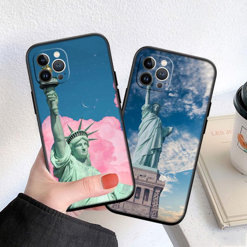 FM47 Statue of Liberty Soft Shell Phone Case for Samsung Galaxy Note 10 20 S23 S24 S25 Ultra FE Plus Edge Lite A02S A35 A07 A17