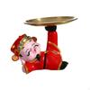 God of Fortune Statue Decorative Figurine Desk Storage Tray Creative Sculpture Desktop Ornament for