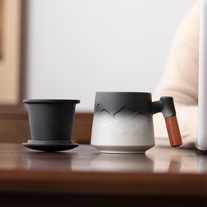 Su Shi Ceramic Gradient Mountain-Sea Tea Separation Cup Set