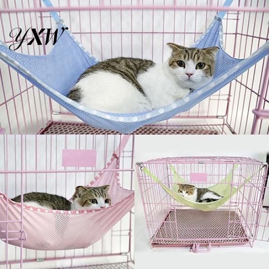 Summer Breathable Mesh Cloth Hammock Cage Clasp Hanging Bed for Pet Cat Animal
