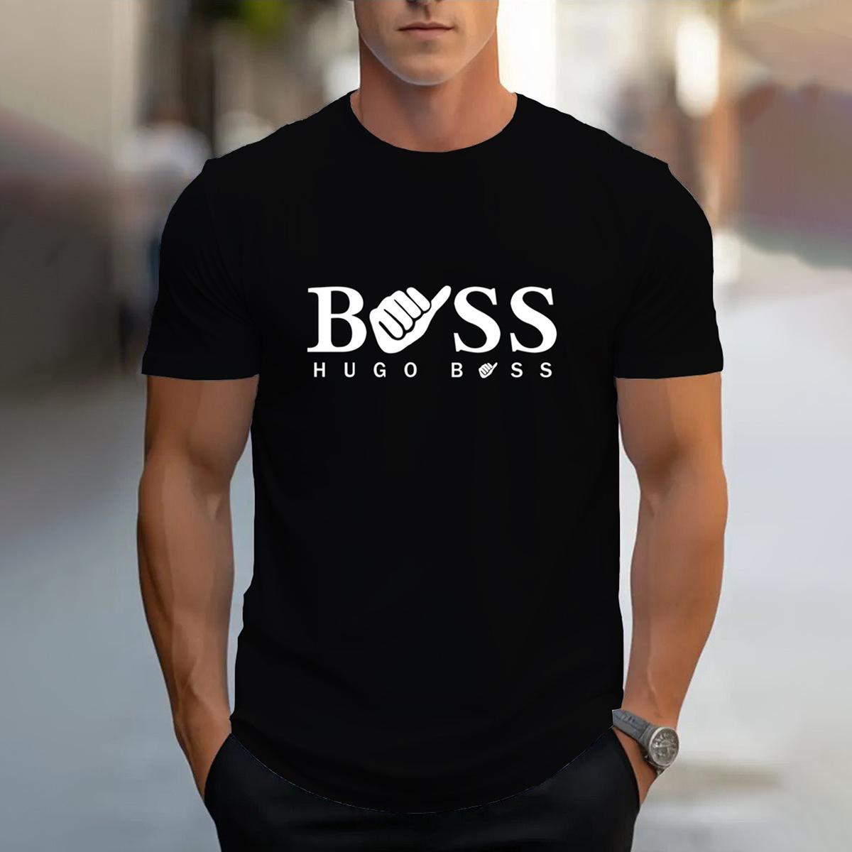 

Мужская летняя одежда Повседневная Градиентный цвет Короткий рукав Цифровые буквы Печатный Повседневная Универсальная Круглый вырез Футболка S чёрный