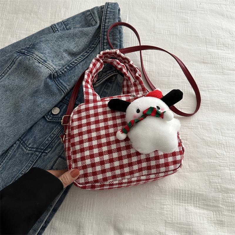 

Trend fashion shoulder winter 2025 new popular contrasting bag simple oblique span niche commuter small square bag Without pendant красный