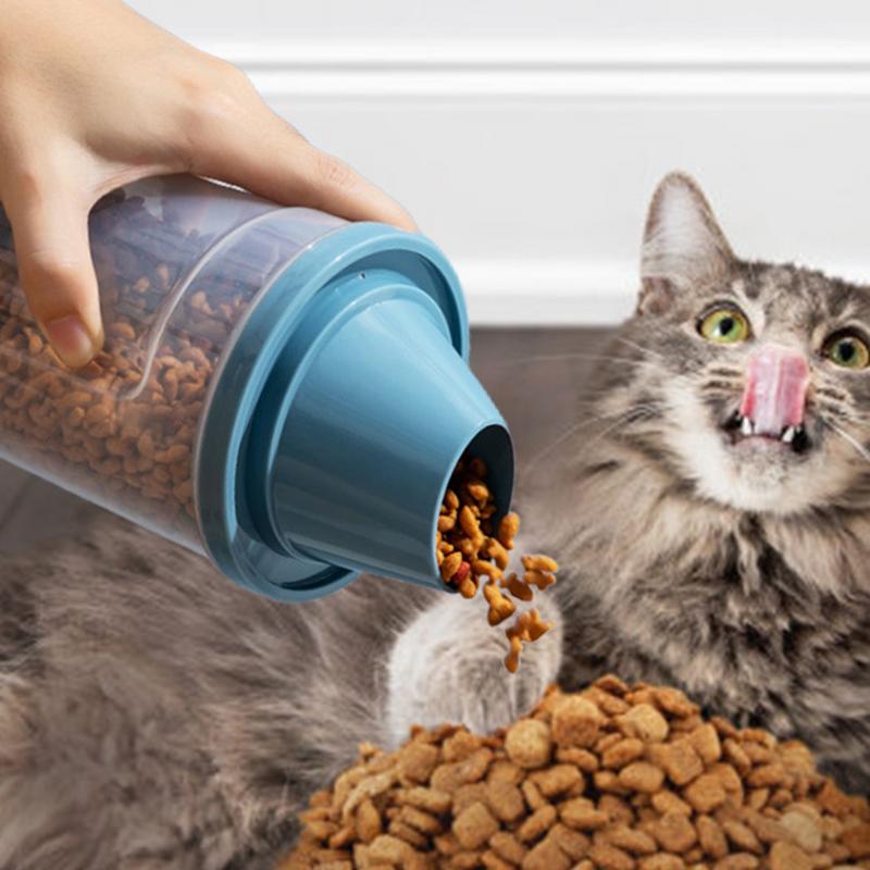 Katzenfutter-Aufbewahrungsbehälter 1500ml Luftdichter Tierfutter-Aufbewahrungsbehälter Mit Skala Einfüllöffnung Leicht zu Gießen Haushaltsküche Lebensmittel