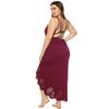 XL-4XL Large Women's Embossed Cut-out Beach Blouse Irregular Dress