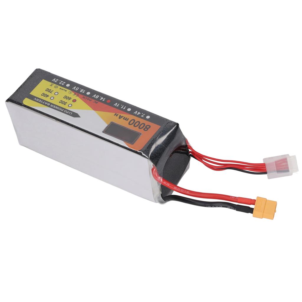 14.8V 8000mAh 60C 4S Lipo Battery with XT60 Plug Replacement Accessory for H210 RC Racing Car Quadcopter
