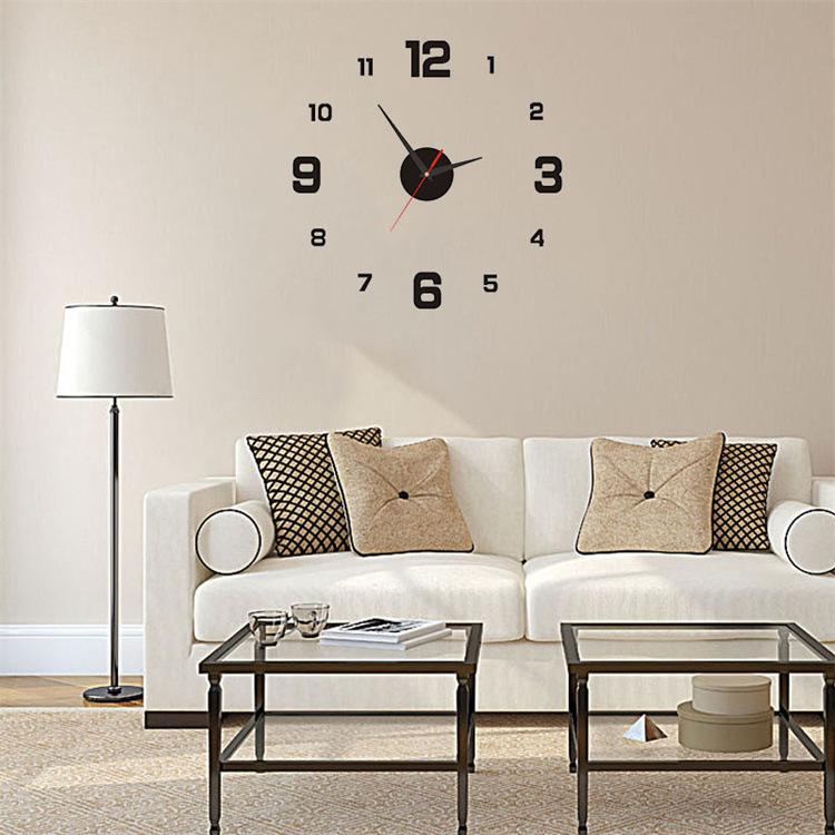 Creative Minimalist Glowing Clock No-drill Frameless Silent Hanging Clock Living Room Bedroom Wall Sticker Decoration Clock