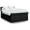 VidaXL Bed Slat Base with Mattress Black 140x200 Cm Fabric 3289012
