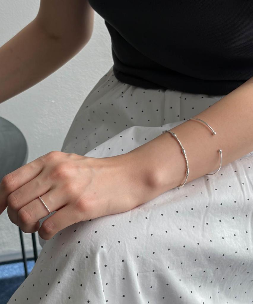 Baradu 925 Slim Ball Bangle Bracelet