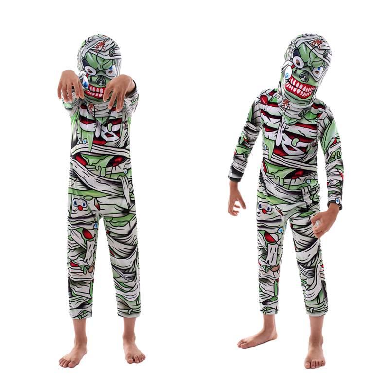 New Halloween Mummy Cosplay Costume For Children Thrilling All-in-one Outfit!