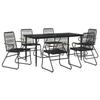 VidaXL Ensemble à manger de jardin 7 pcs Noir Rotin PVC, ensemble de salle à manger, ensemble de salle à manger d'extérieur, 3156577