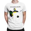 Guadeloupe Karte Flagge T-Shirt Herren Vintage Reines Baumwoll-T-Shirt Rundhals Kurzarm T-Shirts Große Größen Kleidung