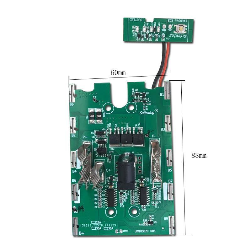 10S 36V Lithium Battery Protection Board with High Temperature Protection; Compatible with 5S, 6S, 7S, and 10S Makita Models