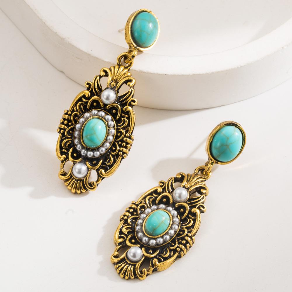 Pendientes de Botón de Alta Gama Estilo Antiguo, Pendientes Retro Desgastados, Elegantes Pendientes de Horquilla de Plata