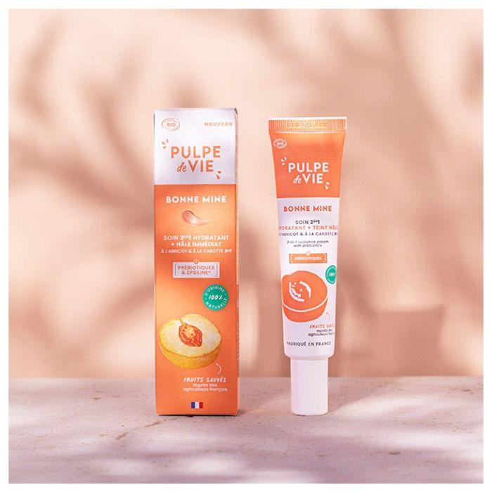 Pulpe de Vie Bonne Mine Soin Hydratant 2en1 à l'Abricot Bio 40 ml