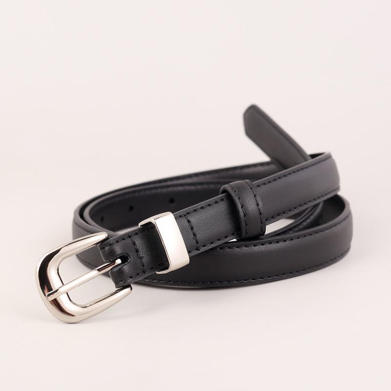 Genuine Leather Ladies Belt With Alloy Buckle For Fashion And Jeans чёрный