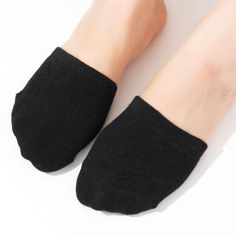 10 Pairs Women's Seamless Half-palm Socks Solid Color Invisible Non Slip Toe Topper Socks