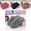 Stylish Black And White Plush Couple Winter Slippers With Soft Dot And Star Patterns
