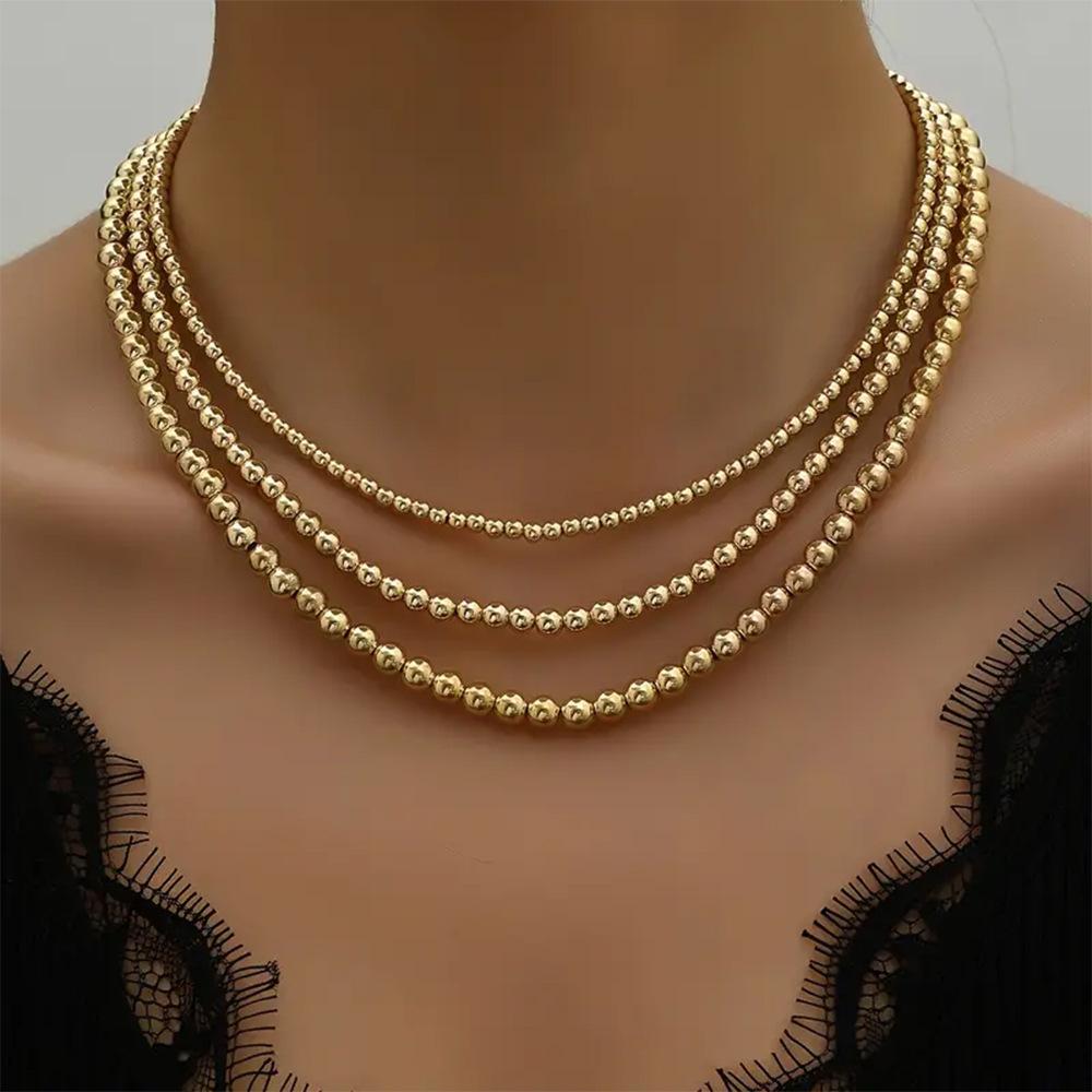 New Three-piece Bohemian Luxury Gold CCB Beaded Necklace Women's Batch