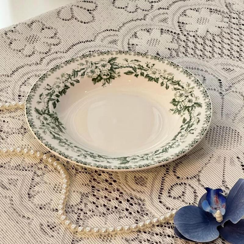 Ru Han French Retro Ceramic 8-inch Deep Soup Plate