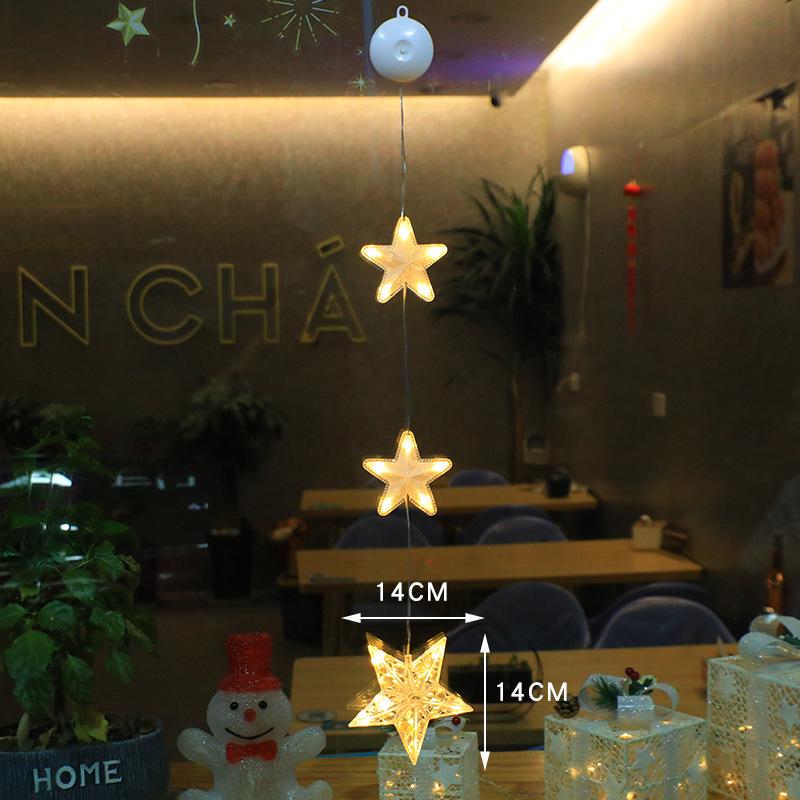 LED Christmas Suction Cup String Lights: Creative Curtain, Tree, Reindeer, and Bell Decorations