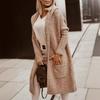 Cross-Border Wool Hooded Cardigan: Loose, Long, Knitted Sweater with Letter Design