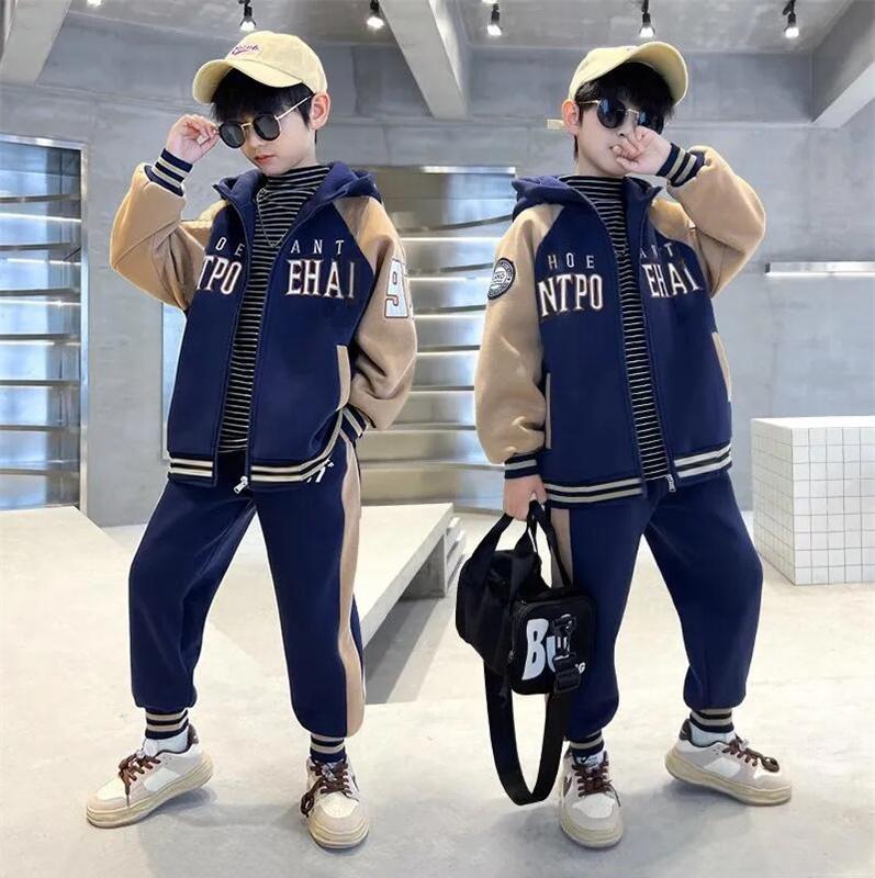 Boys' Autumn Set Youth and Children's Sportswear Spring and Autumn Leisure Two Piece Set for Boys