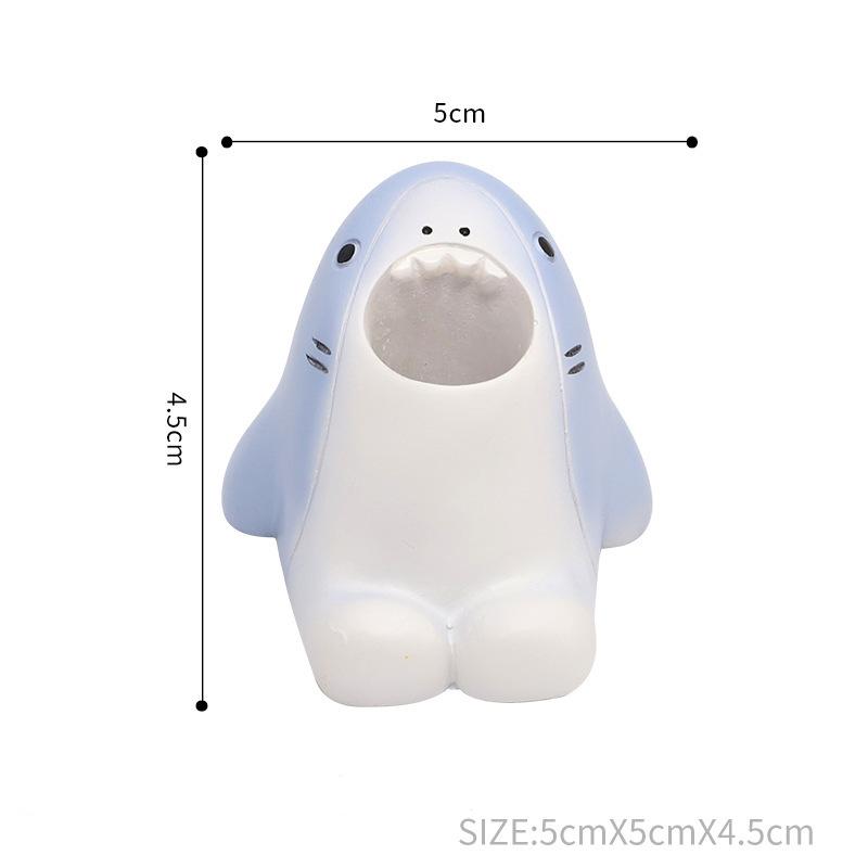 Cartoon Animal Toothbrush Holder Cute Corgi Shark Storage Stand Makeup Brush Stationery Countertop Organizer Bathroom Decoration