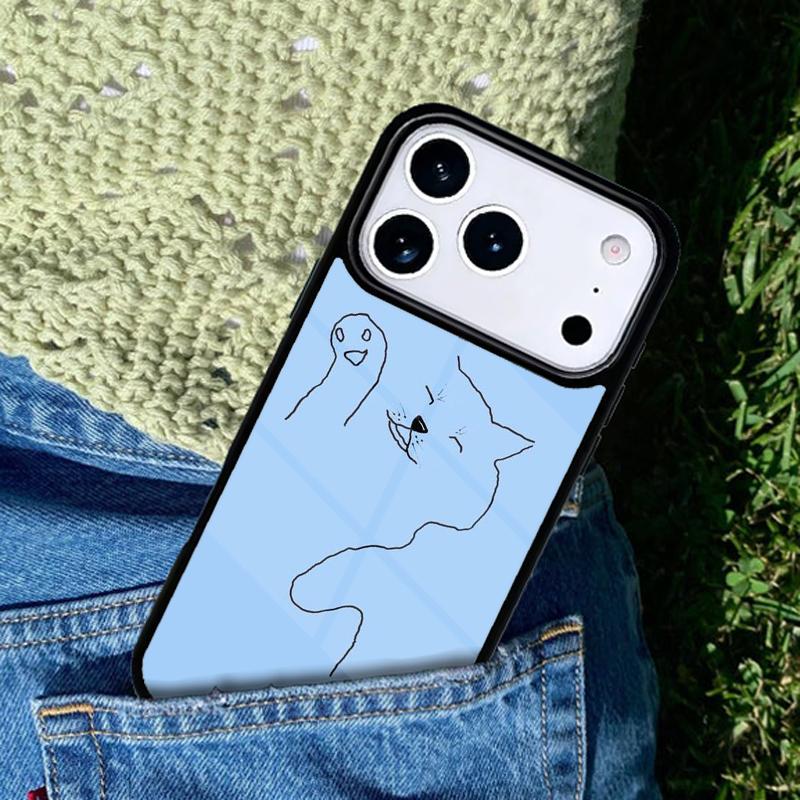 Minimalist line Cat mobile phone case Compatible with IPhone 17 16 15 14 13 12 11Pro Max 17 Air cover