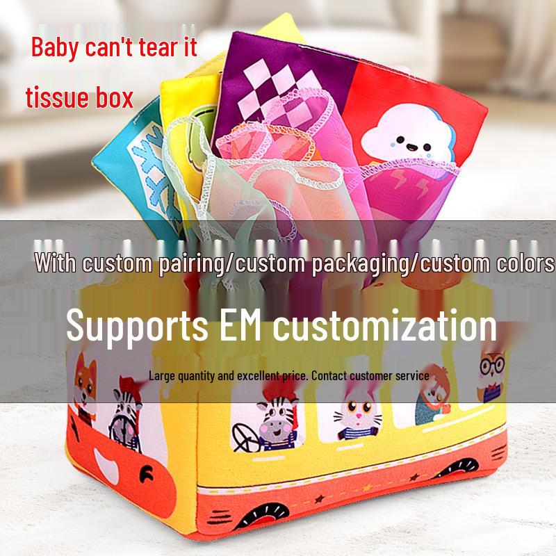 Baby Tissue Dispenser & Pull Toy for 0-1 Year Old - Educational Fun with Radishes