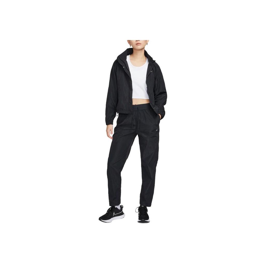 Nike Running Division Repel Jacket Logo Loose Short Hooded Zip Jacket Women Jacket Black FN2576-010
