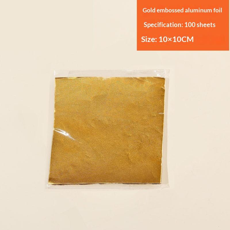 100 Sheets Gold Foil Candy Wrappers Square Gilded Aluminum Foil Paper Chocolate Wrappers Diy Decorations