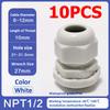10Pcs Waterproof Cable Gland NPT 1/4 NPT 1/2 NPT 3/8 American Nylon Cable Joint Black Flame-retardant 4-25mm Wire Connector IP68
