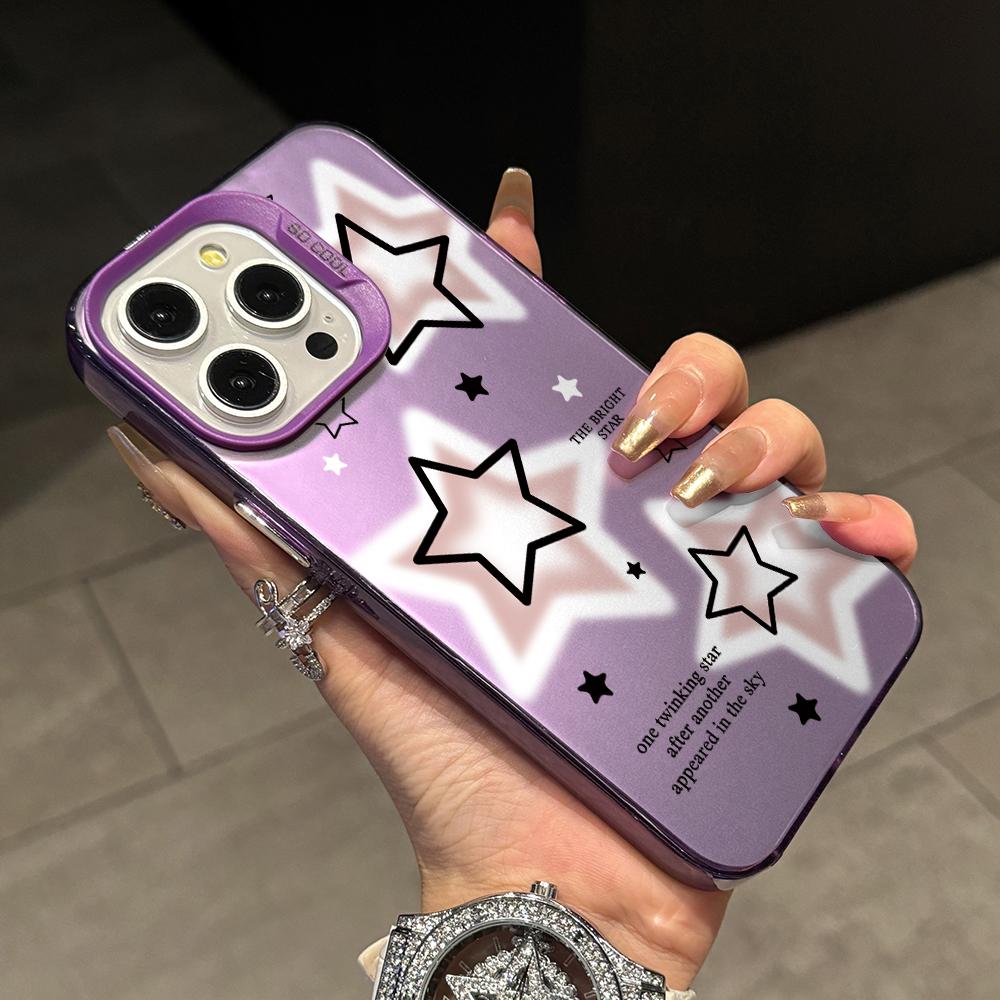 

Cute Pink Stars Phone Case for Samsung Galaxy S26 S25 Edge S24 S23 S22 S21 FE S20 Ultra Plus 5G Colorful Silver Hard Cover Galaxy S24 Ultra