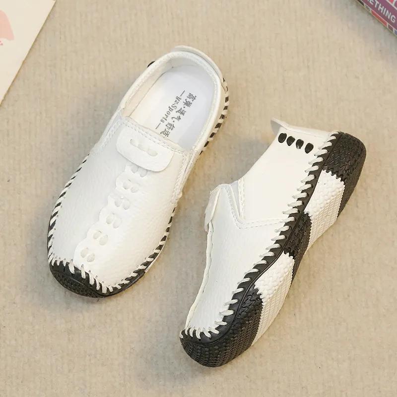 Children's Hand-woven Shoes Spring and Autumn Boys and Girls Non-slip Soft-soled Winter Breathable Fashion Leather Shoes