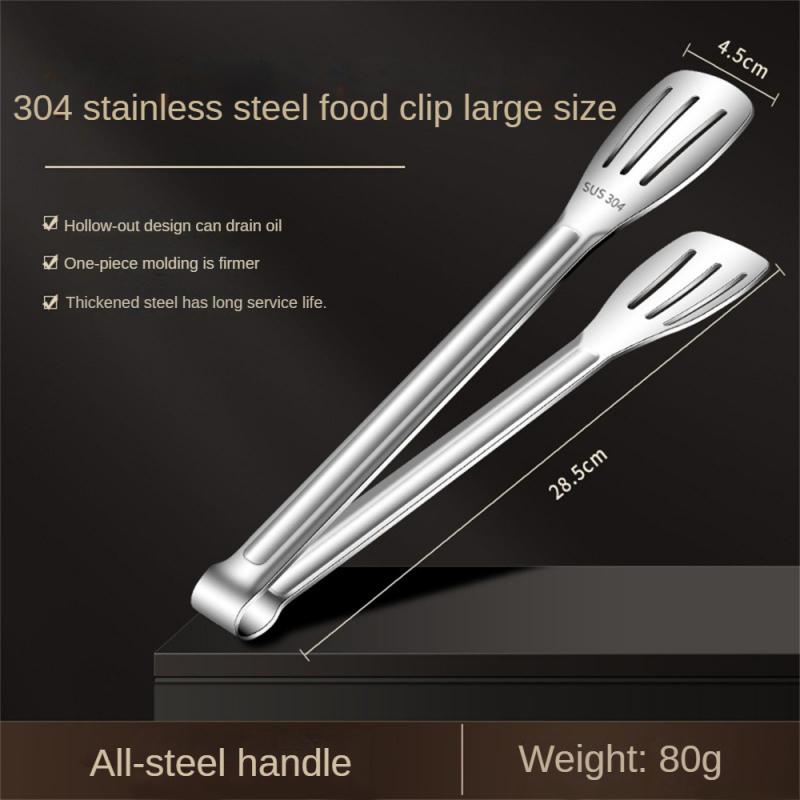 7/9/12inch 304 Stainless Steel Food Clip BBQ Grill Steak Food Clip Silicone Non-slip Handle Bread Tong Party Kitchen Accessories