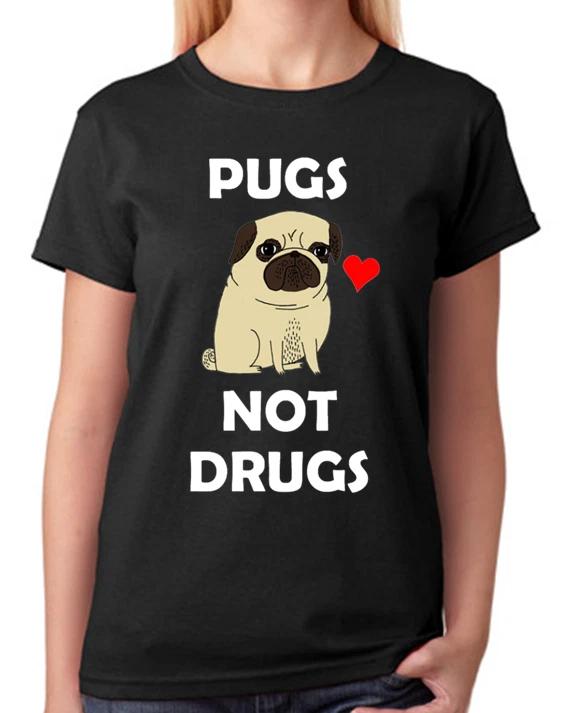 Pugs Not Drugs Ladies T-Shirt XXXL