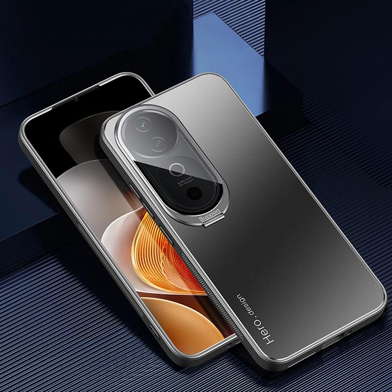For vivo S19 5G Case with Lens Kickstand Shockproof PC+TPU Phone Cover