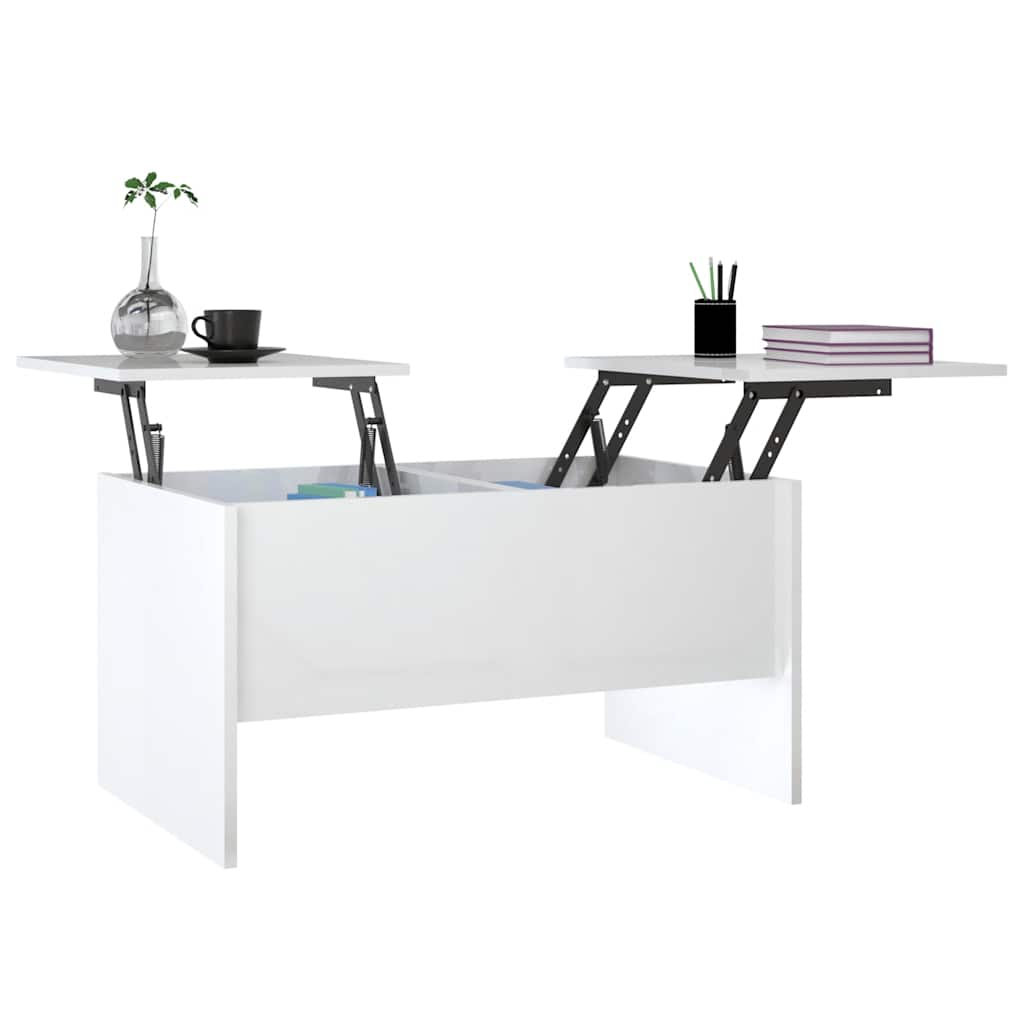 Vidaxl Coffee Table, High Gloss White, 80X50X42.5 Cm
