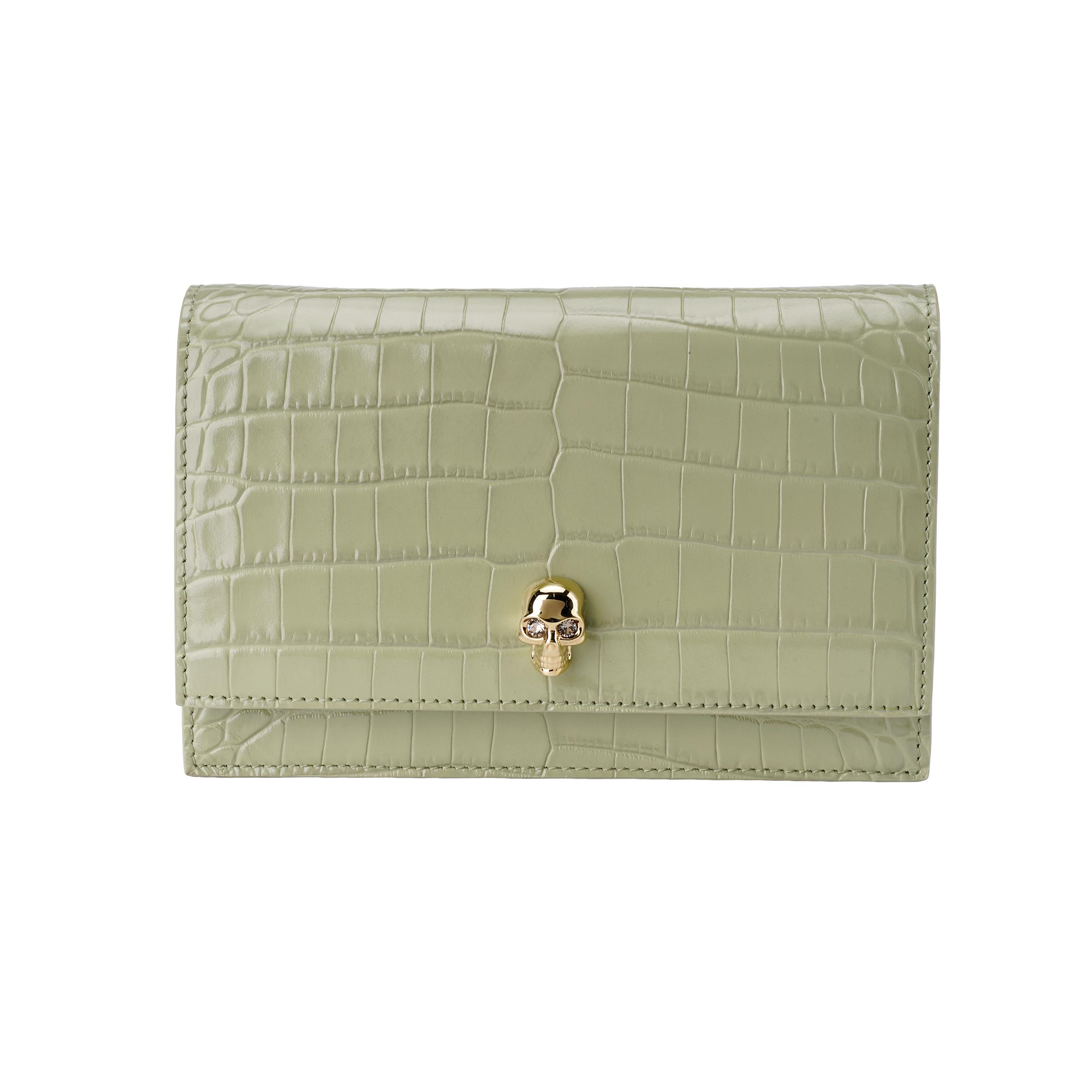 

Новая сумка кроссбоди из коровьей кожи с тиснением под крокодила Alexander McQueen, сумка на плечо, женская, зеленая 613088-1HB0G-3847 19.1*5.1*13.0CM