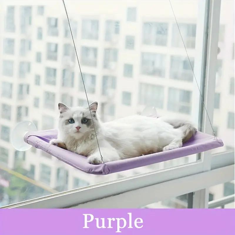 Cozy Window-Mounted Cat Hammock: Detachable, Washable, Steel Wire Suction Cup Bed