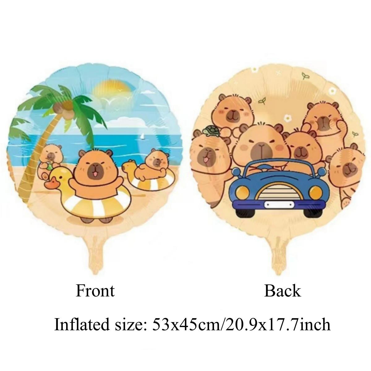 Cartoon Kawaii Capybara Theme Aluminium Film Balloon Kids Children Birthday Balloon Toy Baby Shower Globos Decoration Supplies 1PC