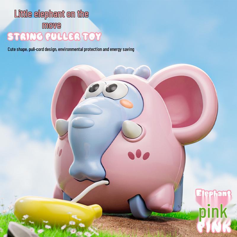 Creative Pull-String Elephant Car: Cute Sliding Baby Toy for Grasping, Crawling, and Early Education