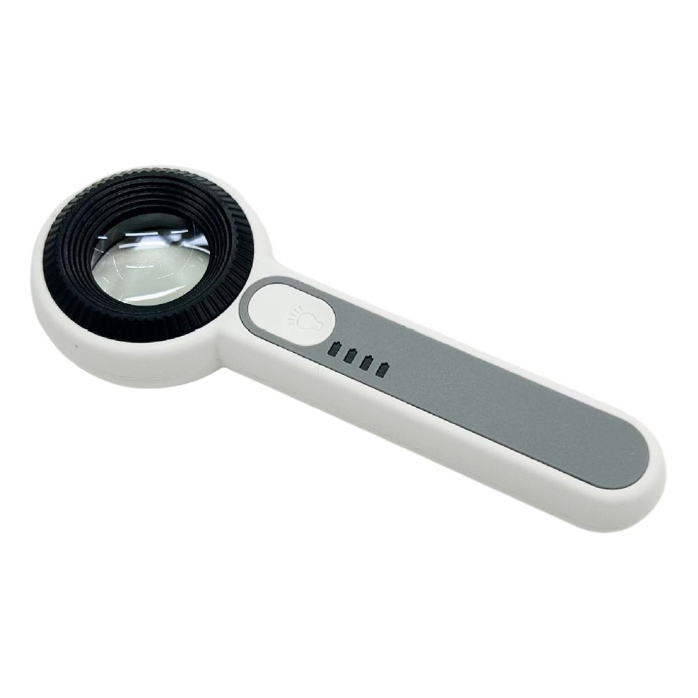 60X Handheld Magnifier with LED Light Illuminated Magnifying Glass Lighting Book Magnifier for Reading Newspaper Jewelry