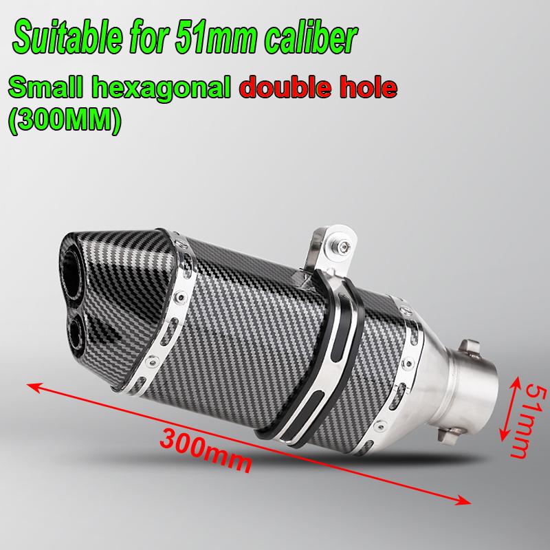 HQ Universal 51mm Motorcycle Exhaust Pipe Length 300/370/470mm Stainless Steel ninja400 R3 Z900 S1000RR MT-07 pcx160 duke390 R1