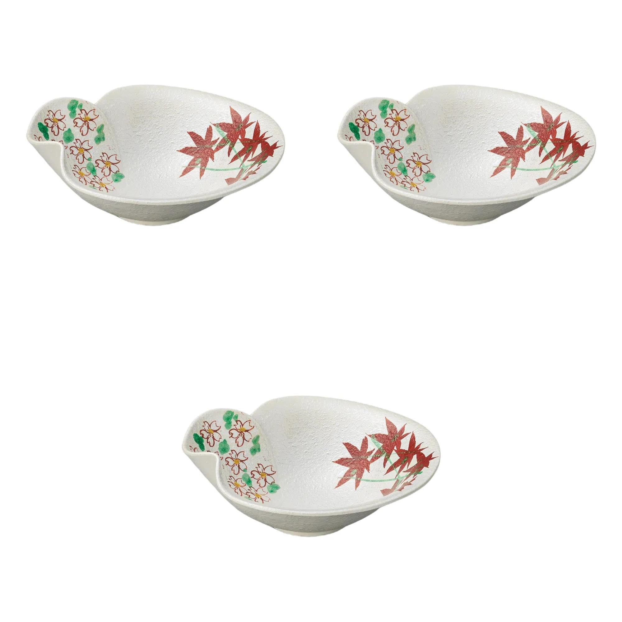 

Set of 3 Lala Star Spring and Autumn Mukae x x Mukae reinforced porcelain Setomonohonpo [17.6 17.2 6.2 cm]