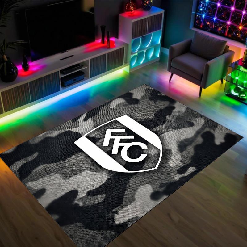 Fulham Football Design Crystal Velvet Carpet Cozy Non?Slip Printed Rug For Bedroom Living Room Entrance